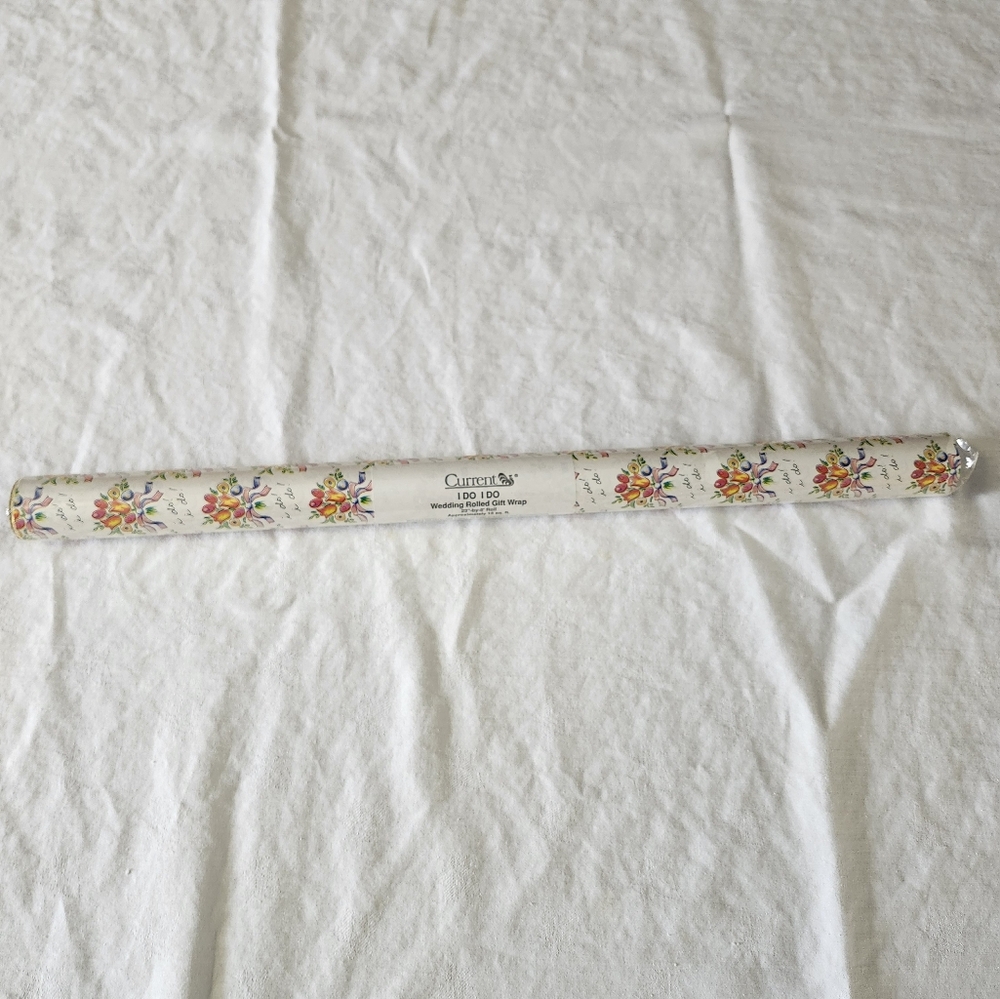 Vintage Wedding/Engagement Wrapping Paper 23" x 8' Current "I Do I Do" NOS